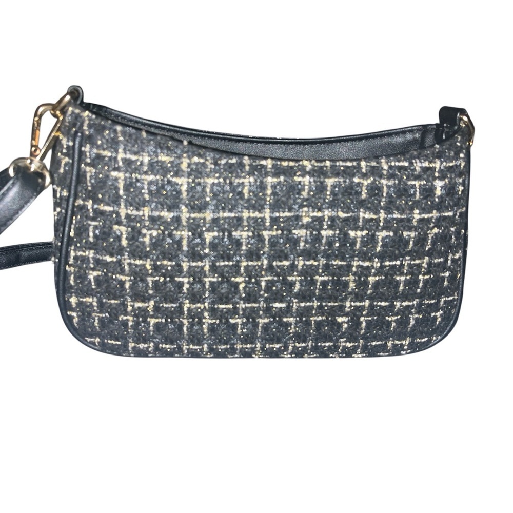 Black and White Tweed Shoulder Bag - Picture 2 of 4
